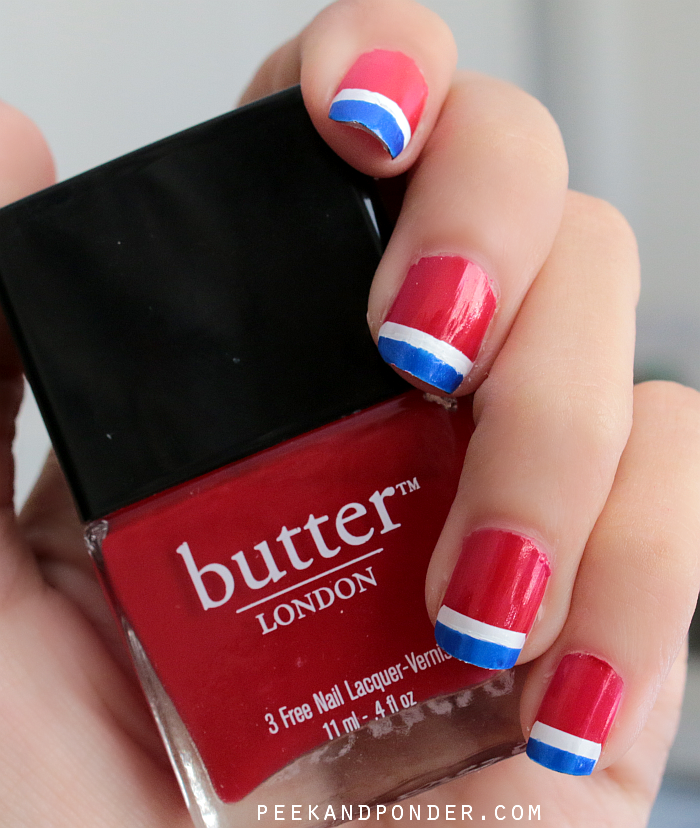 How to Simple Red, White, and Blue Nails