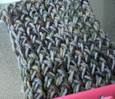 knitting on a loom