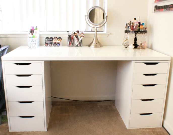 diy makeup vanity with IKEA