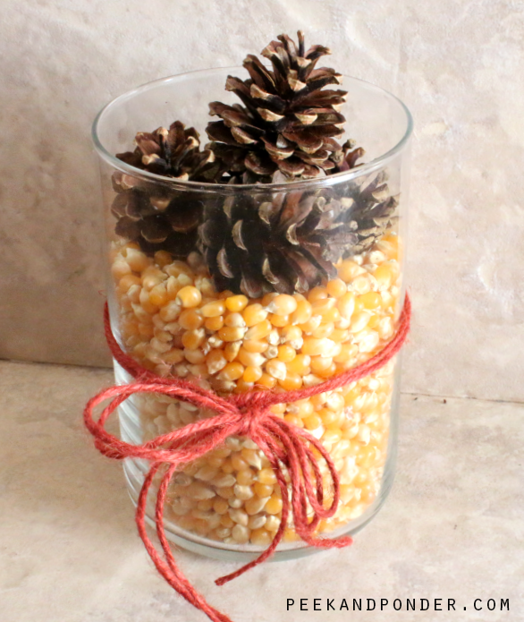 Corn and pinecone Fall decoration