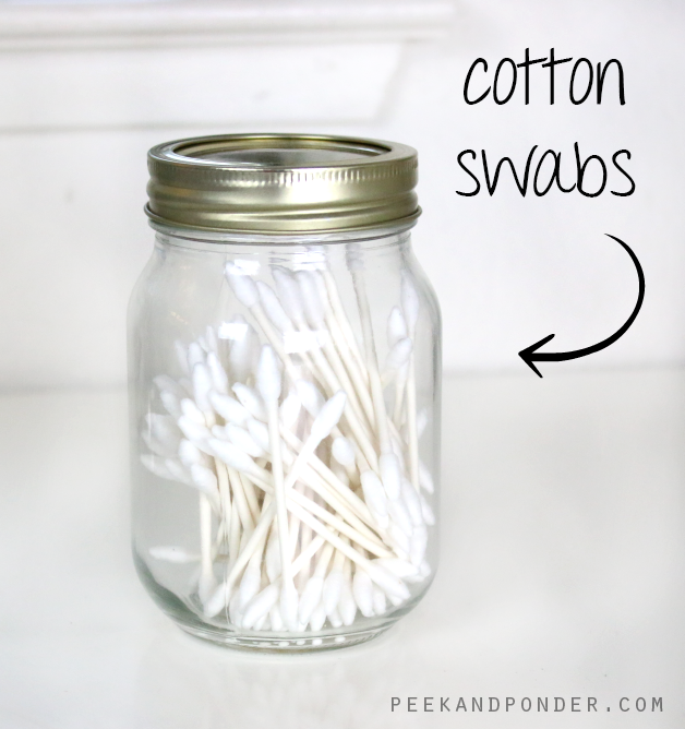 cotton swabs mason jar