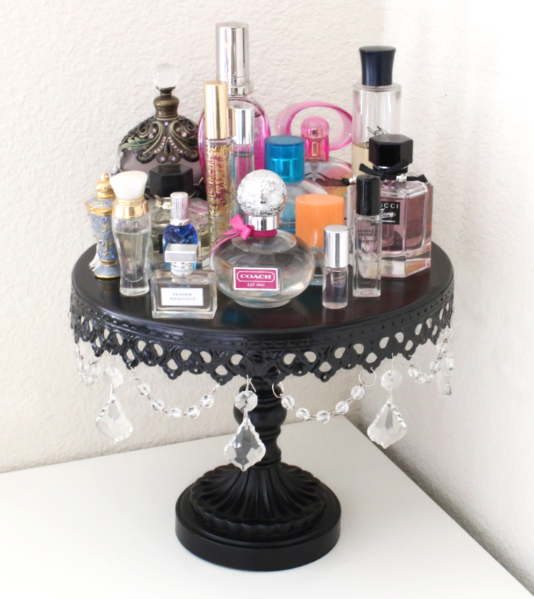 perfumes on a stand
