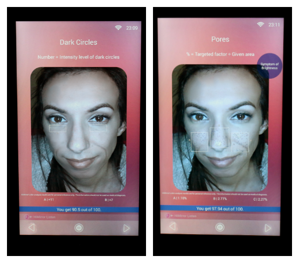 HiMirror skin analysis