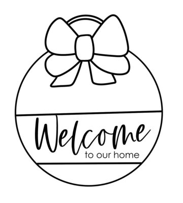 welcome sign outline drawing