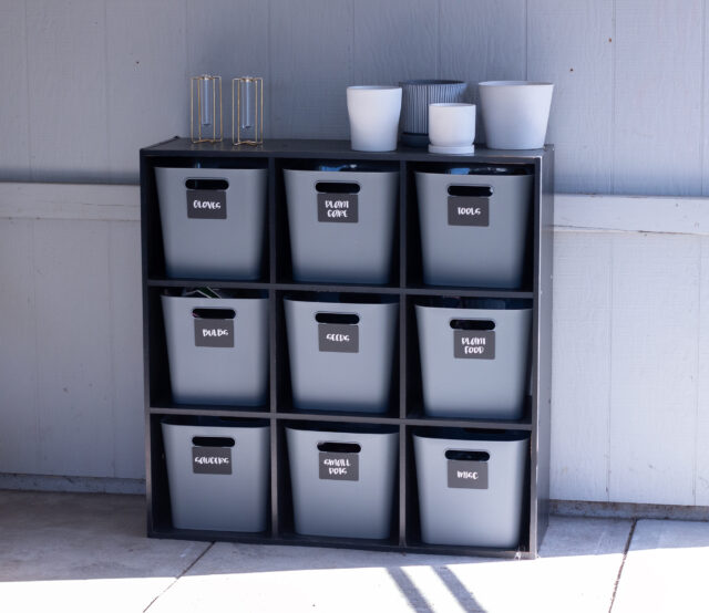 storage shelf unit for organizing garden supplies