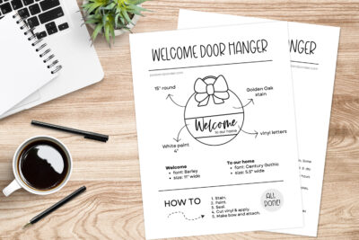 welcome sign printable on desk