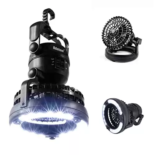 Odoland Portable LED Camping Lantern with Fan