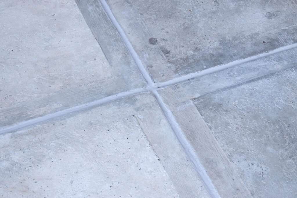 concrete with filled cracks