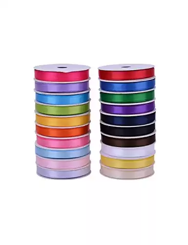 1/4 Inch Solid Double Face Satin Ribbon Set