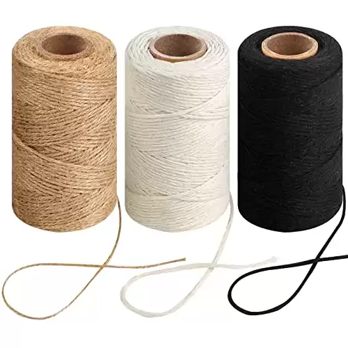 Natural Jute Twine and Thin White Cotton Rope for Crafts