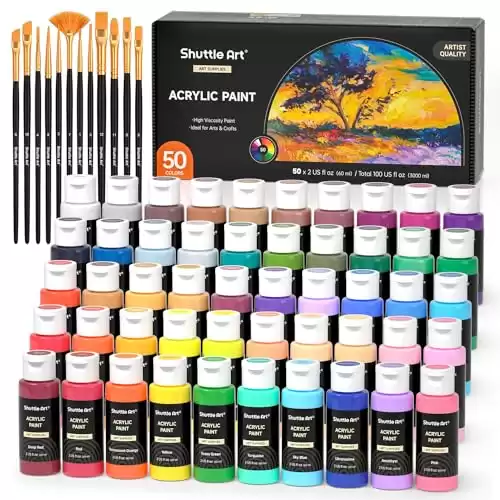 Shuttle Art Acrylic Paint, 50 Colors