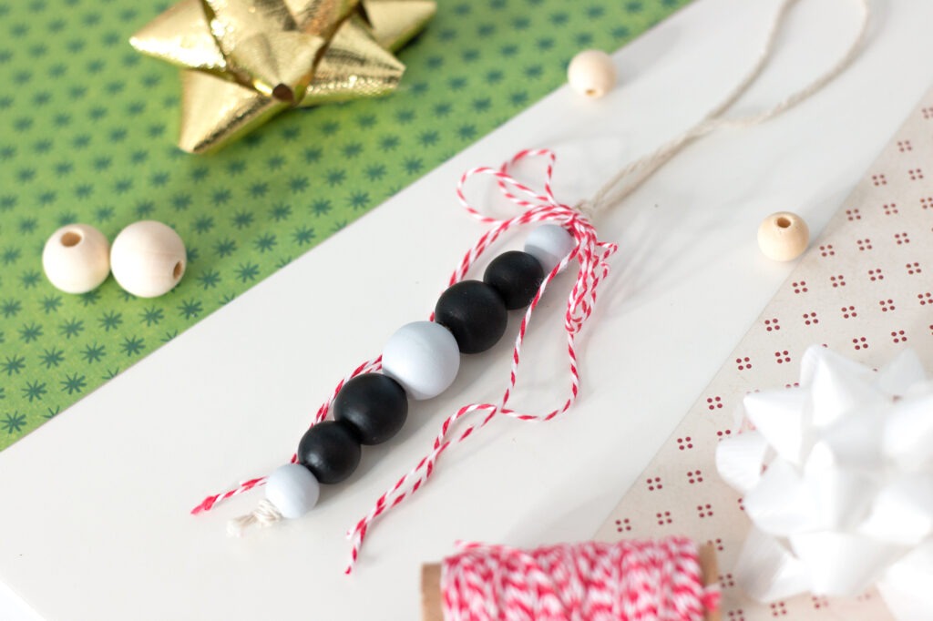 DIY Christmas Ornament with Wood Beads