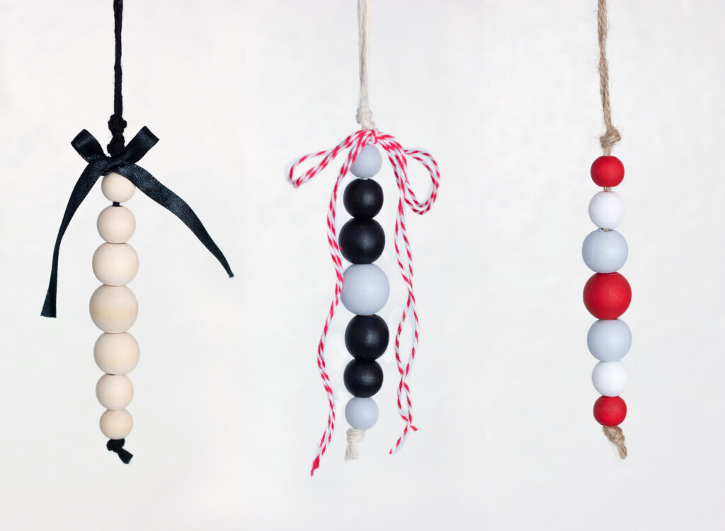 3 bead ornaments hanging